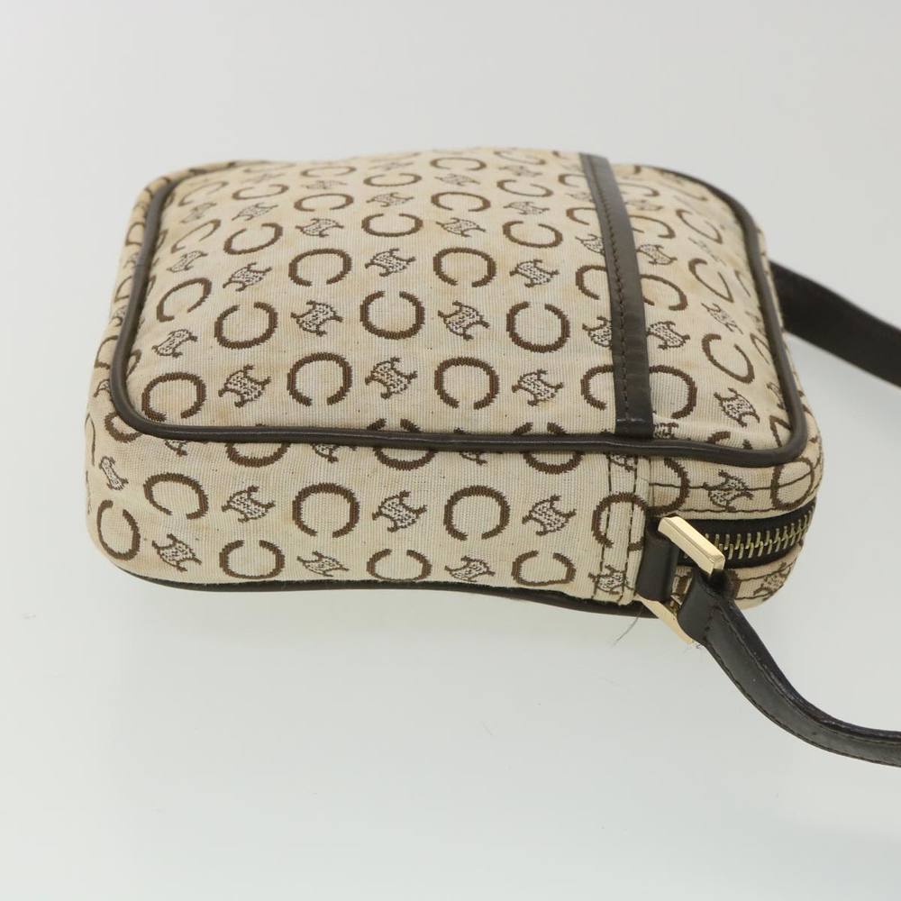 CELINE C Macadam Canvas Shoulder Bag White Brown MC01/1 Auth ar9019 - Picture 3 of 16